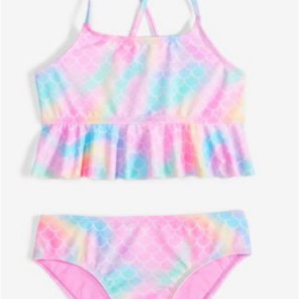 Pastel Mermaid Kids Bikini Set